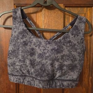 dip Floral Sports Bra in Dark Blue
